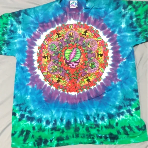 Grateful Dead "the wheel" tie dye w/print,vintage /new/never worn,XL - Picture 6 of 6